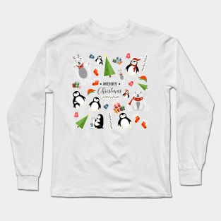 Merry Christmas drawings set Long Sleeve T-Shirt